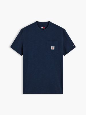 Мужская футболка Tommy Jeans Pegasus Logo Pocket, цвет: Тёмный синий — фото 4