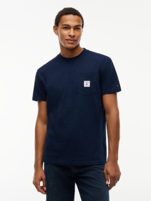 Мужская футболка Tommy Jeans Pegasus Logo Pocket, цвет: Тёмный синий — фото 1
