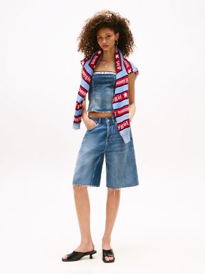 Tommy Girl Relaxed Denim Bermuda Short, Indigo Wash