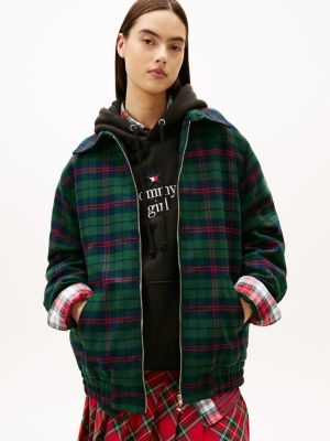 Tommy Girl Tartan Padded Ivy Jacket, Ornamental Green