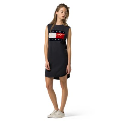 tommy jeans logo tank dress