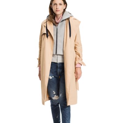 tommy hilfiger hooded trench coat