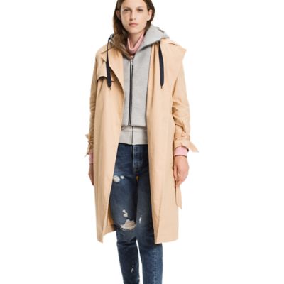 tommy hilfiger hooded trench coat 