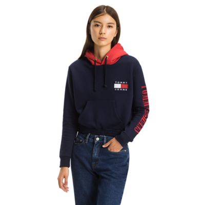 red tommy hilfiger hoodie womens