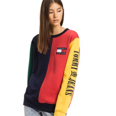 tommy jeans 90s capsule colourblock sweatshirt