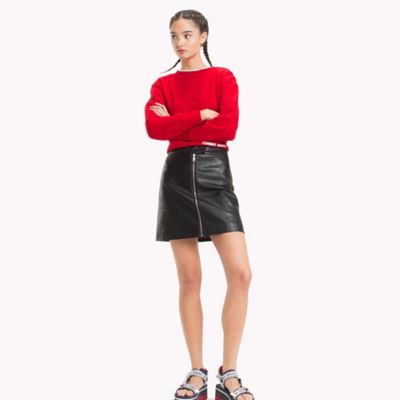 tommy hilfiger leather skirt