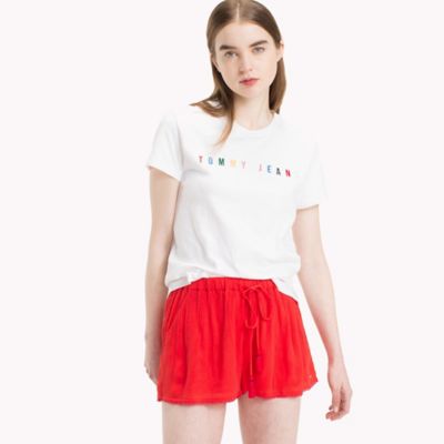 red tommy hilfiger t shirt women's