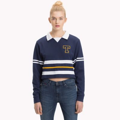 tommy hilfiger cropped rugby shirt