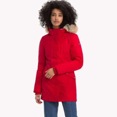 tommy hilfiger women's red down jacket