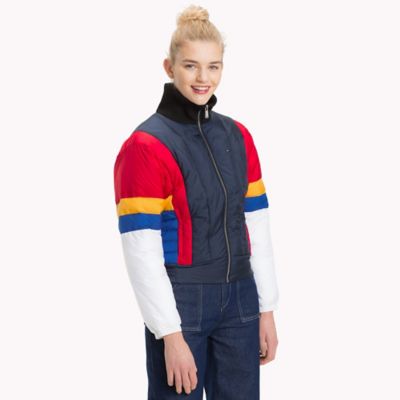 tommy hilfiger women's color block puffer jacket