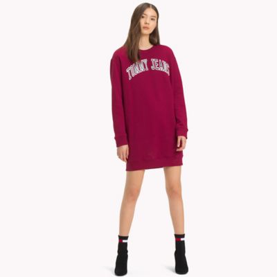 tommy hilfiger logo hoodie dress