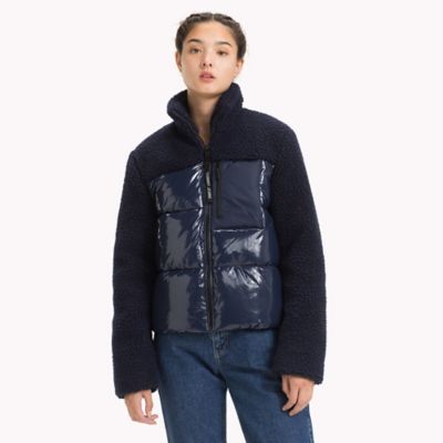 tommy jeans sherpa puffer jacket
