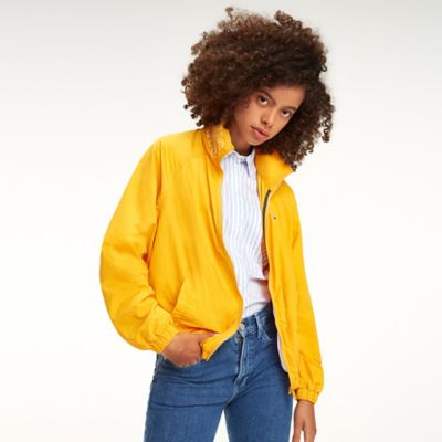 yellow tommy hilfiger windbreaker womens