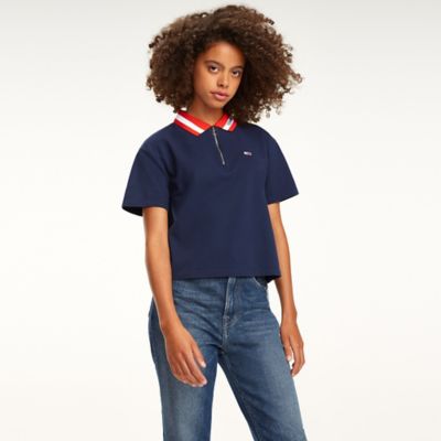 tommy hilfiger crop polo