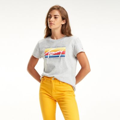 tommy jeans rainbow t shirt
