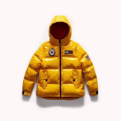 yellow tommy hilfiger puffer jacket