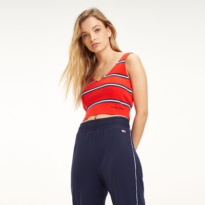 red tommy hilfiger crop top