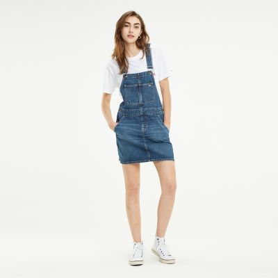 Recycled Cotton Denim Overall Dress 