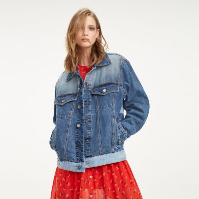 tommy hilfiger oversized denim jacket womens