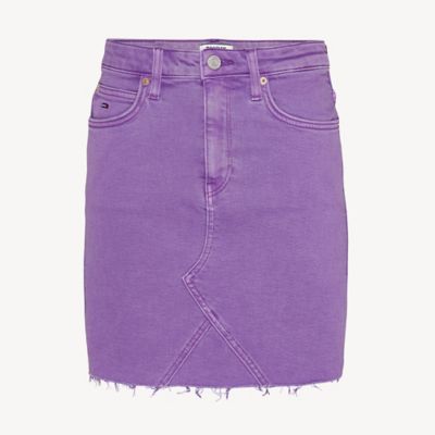 purple jean skirt