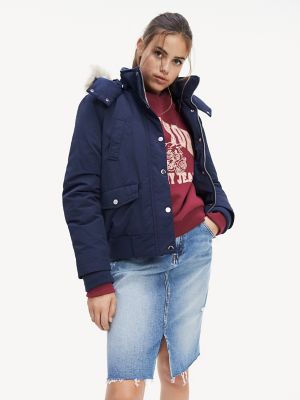 tommy hooded down bomber