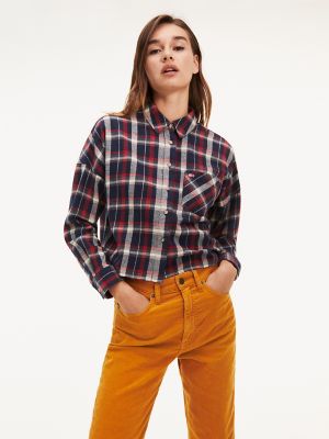 tommy hilfiger women's plaid shirt