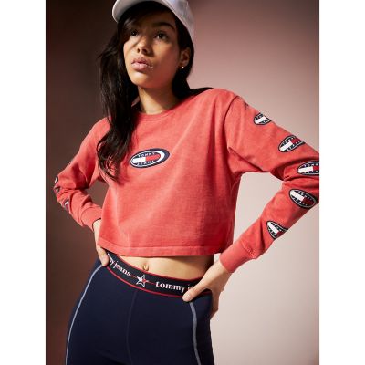 tommy jeans cropped sweatshirt