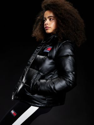 tommy hilfiger metallic puffer jacket