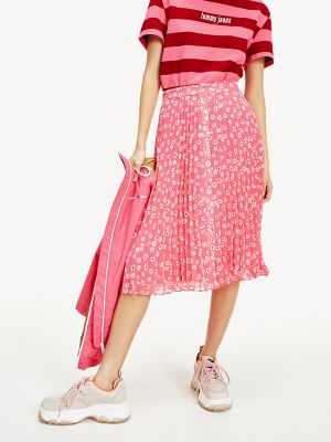 tommy jeans midi pleated skirt