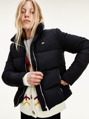 ladies black ski jacket with fur hood