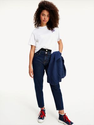 tommy hilfiger high rise tapered mom jeans