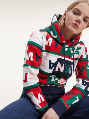 tommy hilfiger red hoodie womens