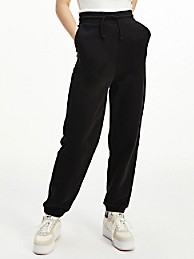 타미 진스 우먼 스웻팬츠 TOMMY JEANS Organic Cotton Badge Sweatpant,BLACK
