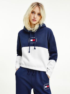 vintage tommy hilfiger colorblock competition hoodie jacket