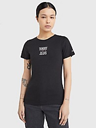 타미 진스 반팔티 Tommy Jeans Logo T-Shirt,BLACK