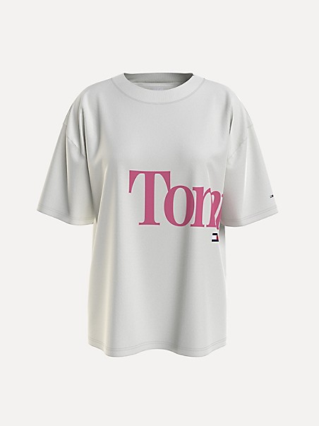 타미 진스 반팔티 TOMMY JEANS Oversized Bold Logo T-Shirt,ECRU