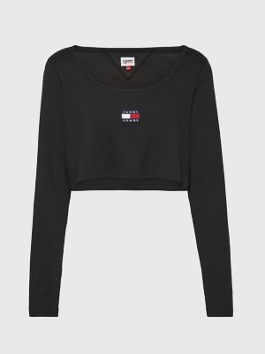 Tommy hilfiger long store sleeve crop top