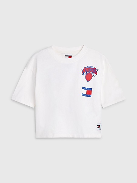 타미 진스 반팔티 TOMMY JEANS AND NBA New York Knicks T-Shirt,ANCIENT WHITE / New York Knicks