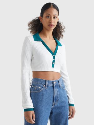 tommy hilfiger polo crop top