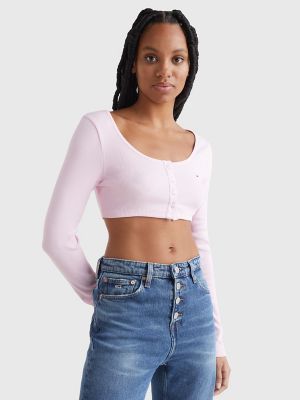 Cropped Logo Waistband T-Shirt, Tommy Hilfiger