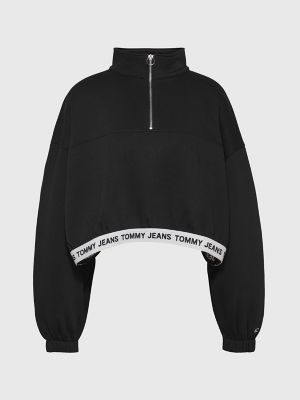 Curve Tommy Logo Quarter-Zip Sweatshirt