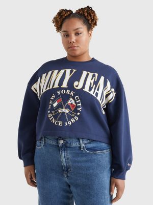 Tommy Jeans USA logo sweatshirt in blue, tommy usa 