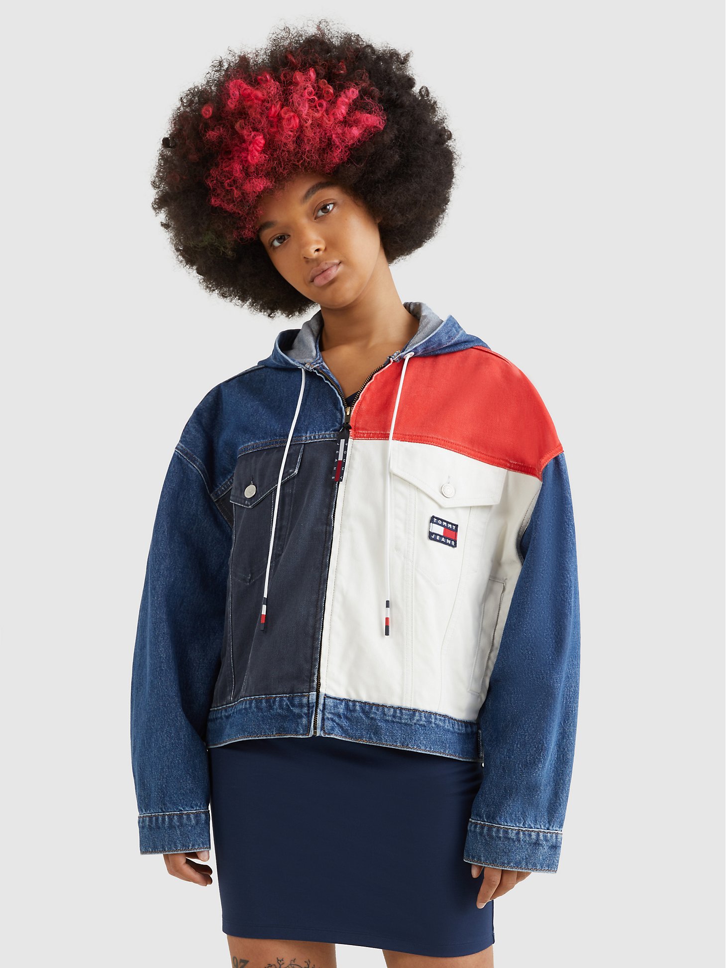 Oversized Zip Colorblock Denim Jacket | Tommy Hilfiger USA