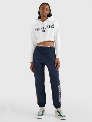 Tommy Hilfiger Sport Logo Cropped Sweatshirt Crop Shirt Womens Sz Large Red  - $20 - From Kaliq