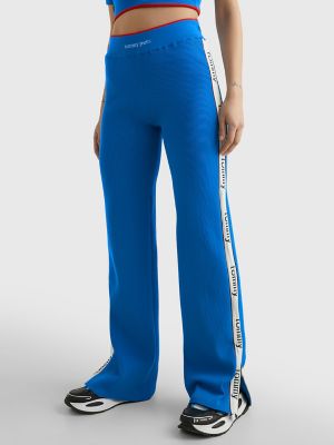 Tommy Collection Zip Hem Logo Legging, Ocean Hue