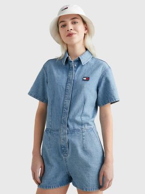 Short Sleeve Chambray Romper Tommy Hilfiger USA