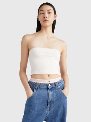 Tommy Jeans Womens Logo Bandeau Cropped 