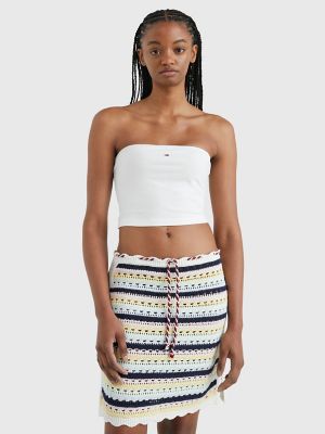 Tommy Hilfiger Bandeau Crop Top in Blue