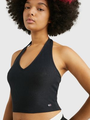 Ribbed Halter Crop Top | Tommy Hilfiger USA