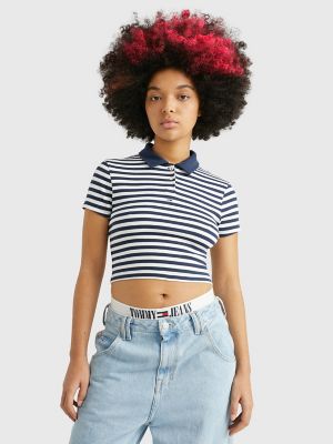 Hilfiger Stripe Polo | USA Cropped Tommy Ribbed